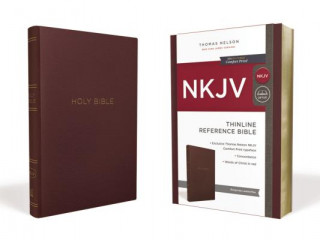 Книга NKJV, Thinline Reference Bible, Leather-Look, Burgundy, Red Letter, Comfort Print Thomas Nelson