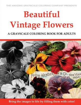 Book Beautiful Vintage Flowers: A Grayscale Coloring Book for Adults Dar Payment