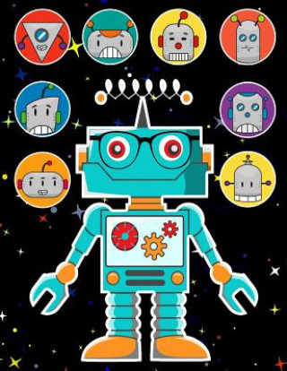 Kniha Robots Sticker Album 2 For Boys: 100 Plus Pages For PERMANENT Sticker Collection, Activity Book For Boys - 8.5 by 11 Fat Dog Journals
