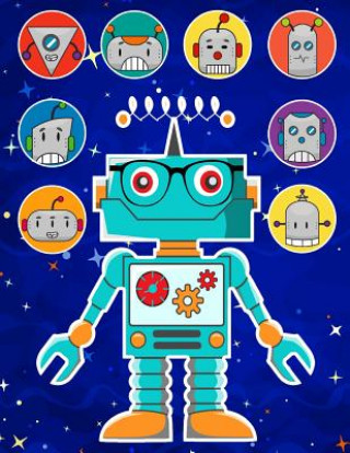 Knjiga Robots Sticker Album 2 For Boys: 100 Plus Pages For PERMANENT Sticker Collection, Activity Book For Boys - 8.5 by 11 Fat Dog Journals