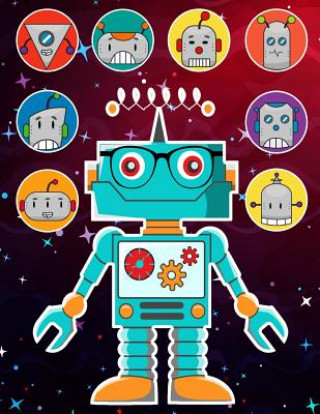 Książka Robots Sticker Album 2 For Boys: 100 Plus Pages For PERMANENT Sticker Collection, Activity Book For Boys - 8.5 by 11 Fat Dog Journals