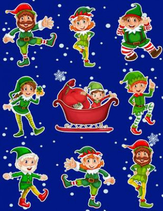 Livre Christmas Holiday Sticker Album Dancing Elves: 100 Plus Pages For PERMANENT Sticker Collection, Activity Book For Boys and Girls - 8.5 by 11 Fat Dog Journals