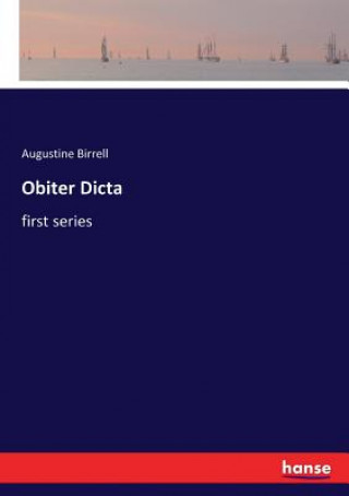 Buch Obiter Dicta Birrell Augustine Birrell