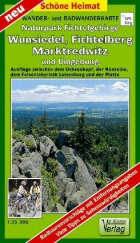 Prasa Wander- und Radwanderkarte Naturpark Fichtelgebirge, Wunsiedel, Fichtelberg, Marktredwitz und Umgebung 1 : 35 000 