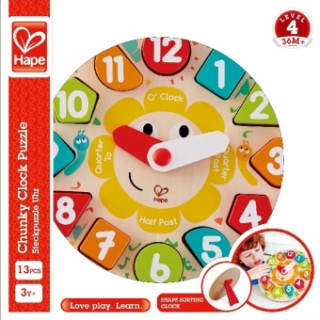 Joc / Jucărie Hape Steckpuzzle Uhr (Kinderpuzzle) 