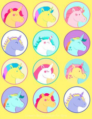 Könyv Unicorn Sticker Album For Girls: 100 Plus Pages For PERMANENT Sticker Collection, Activity Book For Girls, Yellow - 8.5 by 11 Fat Dog Journals