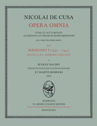 Kniha Nicolai de Cusa Opera omnia NIKOLAUS VON KUES