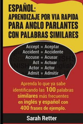 Carte Espanol: Aprendizaje por Via Rapida para Anglo Parlantes con Palabras Similares: Aprenda lo que ya sabe identificando las 100 p Sarah Retter