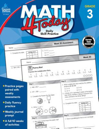 Kniha Math 4 Today, Grade 3 Carson-Dellosa Publishing