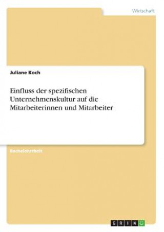 Könyv Einfluss der spezifischen Unternehmenskultur auf die Mitarbeiterinnen und Mitarbeiter Juliane Koch