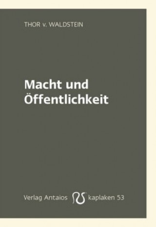 Könyv Macht und Öffentlichkeit Thor v. Waldstein