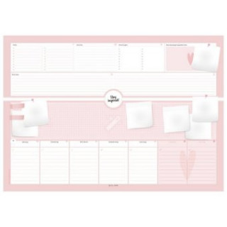 Kalendář/Diář Stay Inspired, Schreibtischunterlage, Abrissplaner mit Wochenplaner (rosa/pink) Lisa Wirth