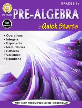 Kniha Pre-Algebra Quick Starts, Grades 6 - 12 Cindy Barden