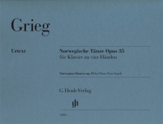 Książka Norwegische Tänze Opus 35 für Klavier zu vier Händen, Urtext Edvard Grieg