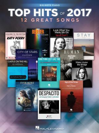 Book Top Hits of 2017 for Big-Note Piano Hal Leonard Corp