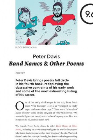 Livre Band Names & Other Poems PETER DAVIS