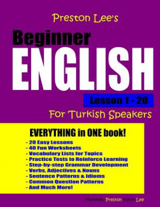 Carte Preston Lee's Beginner English Lesson 1 - 20 For Turkish Speakers Kevin Lee