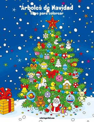 Carte Arboles de Navidad libro para colorear 1 Nick Snels