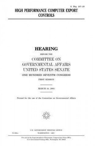 Knjiga High performance computer export controls United States Congress