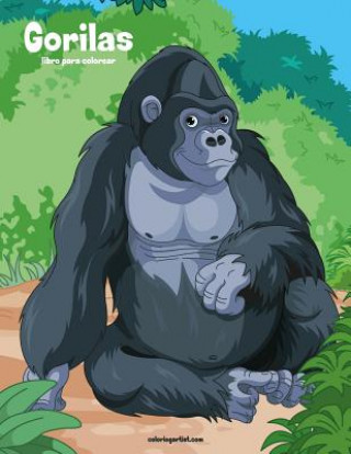 Kniha Gorilas libro para colorear 1 Nick Snels