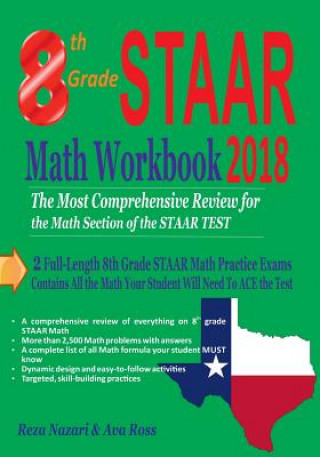 Kniha 8th Grade STAAR Math Workbook 2018: The Most Comprehensive Review for the Math Section of the STAAR TEST Reza Nazari