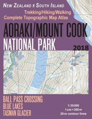 Kniha Aoraki/Mount Cook National Park Trekking/Hiking/Walking Topographic Map Atlas Ball Pass Crossing Blue Lakes Tasman Glacier New Zealand South Island 1 Sergio Mazitto