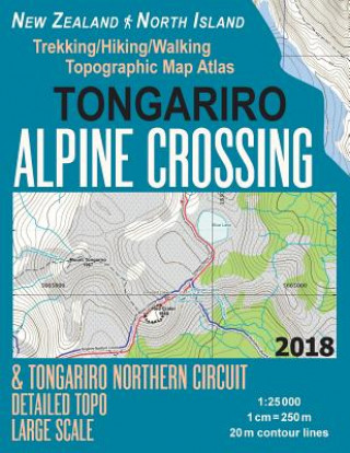 Kniha Tongariro Alpine Crossing & Tongariro Northern Circuit Detailed Topo Large Scale Trekking/Hiking/Walking Topographic Map Atlas New Zealand North Islan Sergio Mazitto