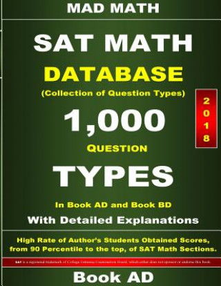 Carte 2018 SAT Math Database Book AD: Collection of 1,000 Question Types John Su
