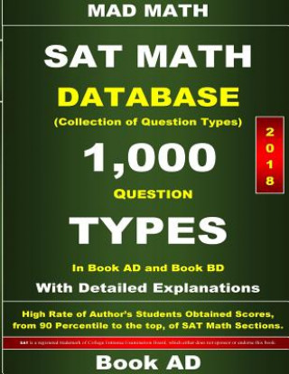 Książka 2018 SAT Math Database Book AD: Collection of 1,000 Question Types John Su