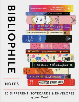 Tlačovina Bibliophile Notes: 20 Different Notecards & Envelopes (Notecards for Book Lovers, Illustrated Notecards, Stationery) [With Envelope] Jane Mount