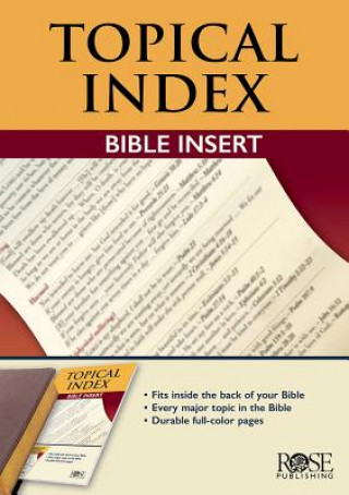 Livre BOOK: Topical Bible Index Insert 