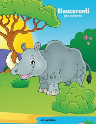 Kniha Rinoceronti Libro da Colorare 1 Nick Snels