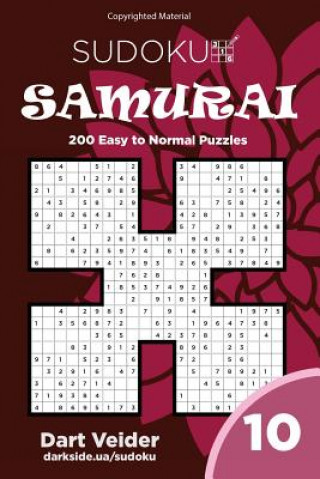 Carte Sudoku Samurai - 200 Easy to Normal Puzzles 9x9 (Volume 10) Dart Veider