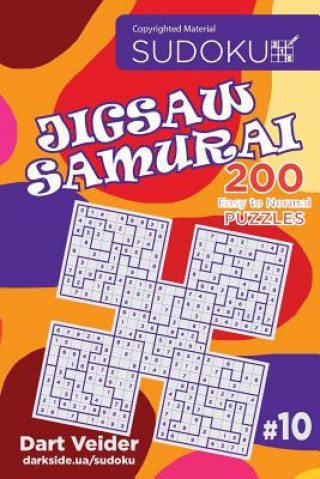 Könyv Sudoku Jigsaw Samurai - 200 Easy to Normal Puzzles 9x9 (Volume 10) Dart Veider