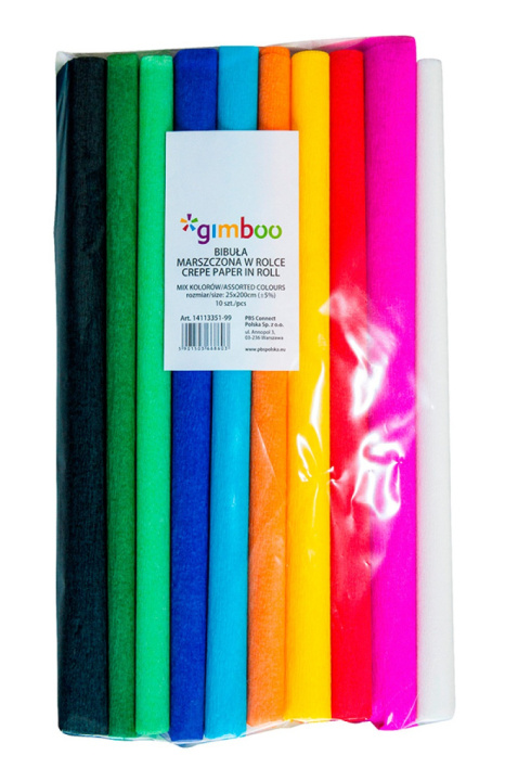 Carte Bibuła marszczona w rolce Gimboo 10 sztuk mix kolorów 