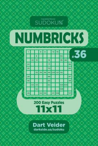 Książka Sudoku Numbricks - 200 Easy Puzzles 11x11 (Volume 36) Dart Veider