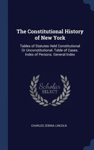 Książka THE CONSTITUTIONAL HISTORY OF NEW YORK: CHARLES ZEB LINCOLN