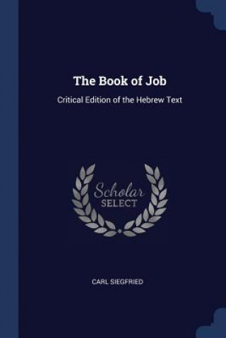 Carte THE BOOK OF JOB: CRITICAL EDITION OF THE CARL SIEGFRIED