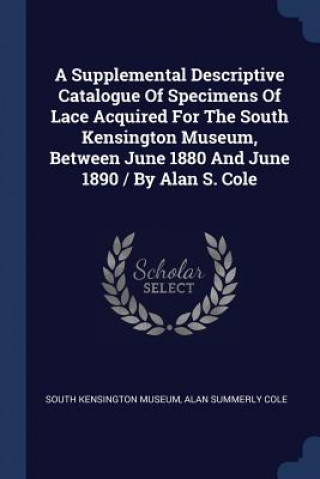Buch A SUPPLEMENTAL DESCRIPTIVE CATALOGUE OF SOUTH KENSIN MUSEUM