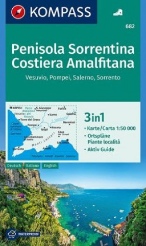 Nyomtatványok Penisola Sorrentina, Costiera, Amalfitana 682 NKOM 1:50T Kompass-Karten Gmbh