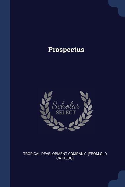 Buch PROSPECTUS TROPICAL DEVELOPMENT