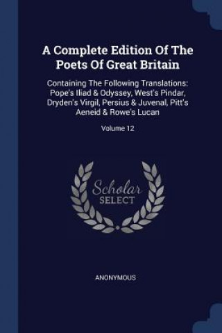 Carte A COMPLETE EDITION OF THE POETS OF GREAT 