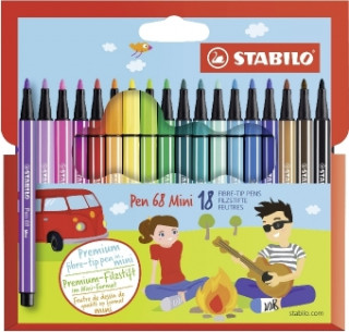 Gra/Zabawka Premium-Filzstift - STABILO Pen 68 Mini - 18er Pack - mit 18 verschiedenen Farben 