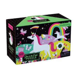 Játék Glow in Dark Puzzle: Unicorns/Zářící puzzle. Jednorožci (100 dílků) 