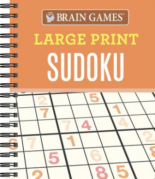 Carte Brain Games - Large Print Sudoku (Orange) Publications International