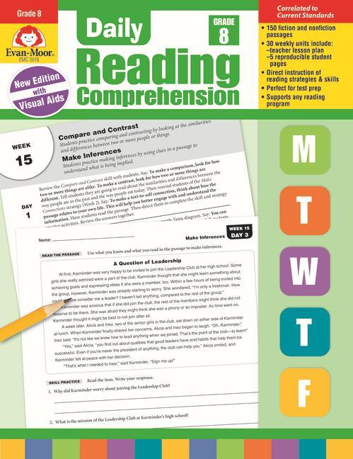 Könyv Daily Reading Comprehension, Grade 8 Evan-Moor Educational Publishers
