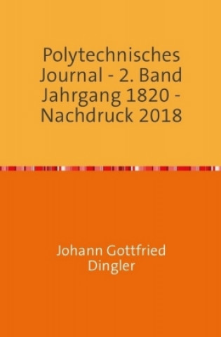 Boek Polytechnisches Journal Johann-Gottfried Dingler