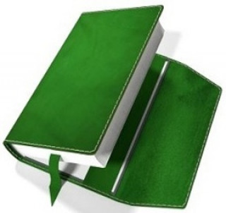 Papírenské zboží Obal na knihu kožený se záložkou Zelený 