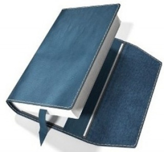 Papírenské zboží Obal na knihu kožený se záložkou Modrý 