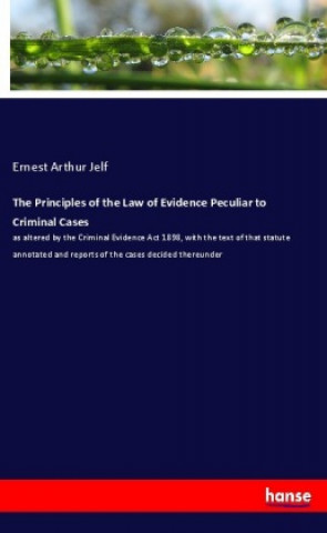 Könyv The Principles of the Law of Evidence Peculiar to Criminal Cases Ernest Arthur Jelf